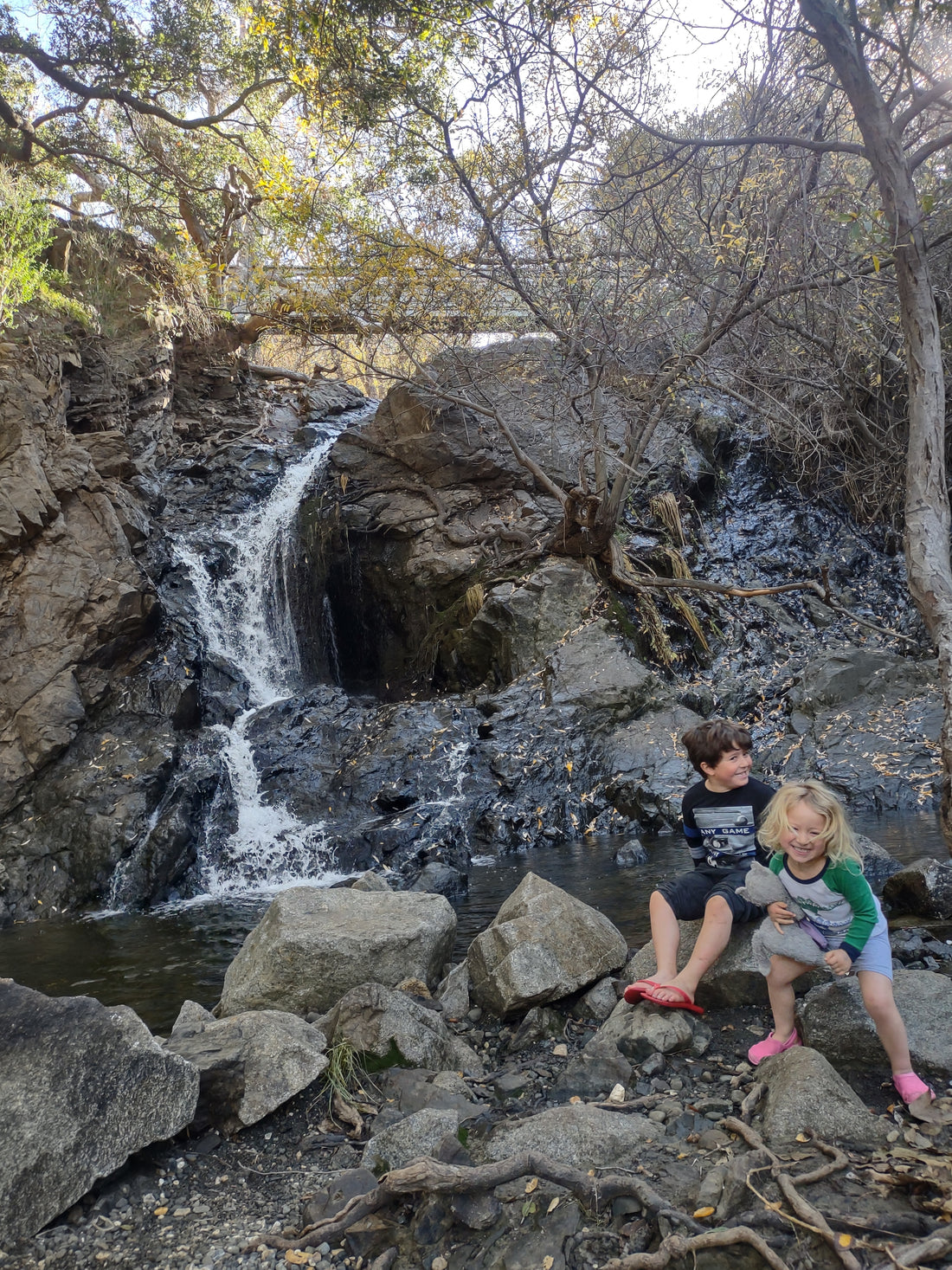 Reservoir Canyon Trail waterfall in San Luis Obispo county on California's central coast