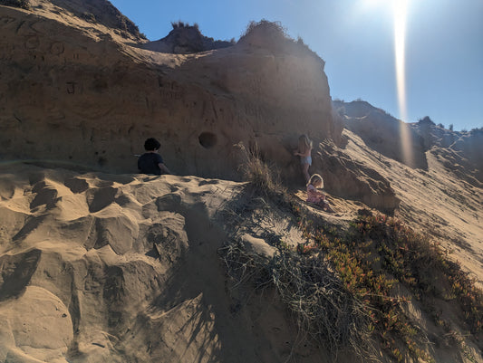 Frolicking in sand dunes at Montaña de Oro State Park