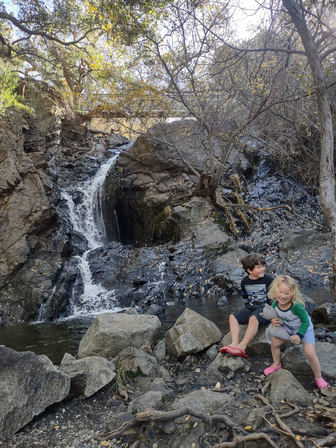 Reservoir Canyon Trail waterfall in San Luis Obispo county on California's central coast 